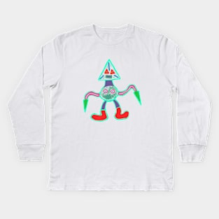 Neon Pointy Grandpapa Kids Long Sleeve T-Shirt